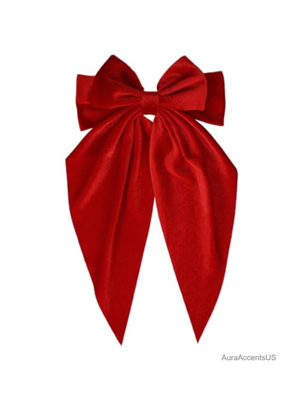 Velvet Hair Bow Barrette Long Tail 8.26 Inch Women Girls Ponytail Holder